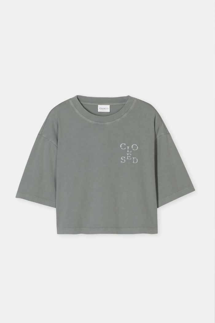 Closed, C95228 Cropped T-shirt, Faded green